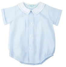 Load image into Gallery viewer, Newborn Boy&#39;s Blue Button Front Creeper Bubble by Feltman Brothers
