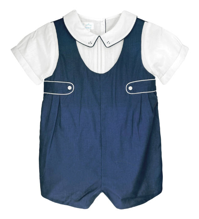 Navy Shortall w/Pintucks