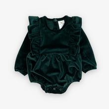 Load image into Gallery viewer, Vivian Bubble - Evergreen Velvet Size 0-3 months only
