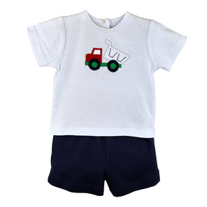 Dump Truck Applique Tee &  Knit Short Set