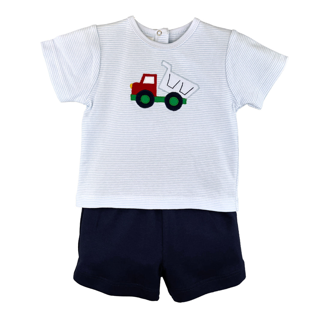 Dump Truck Applique Tee &  Knit Short Set