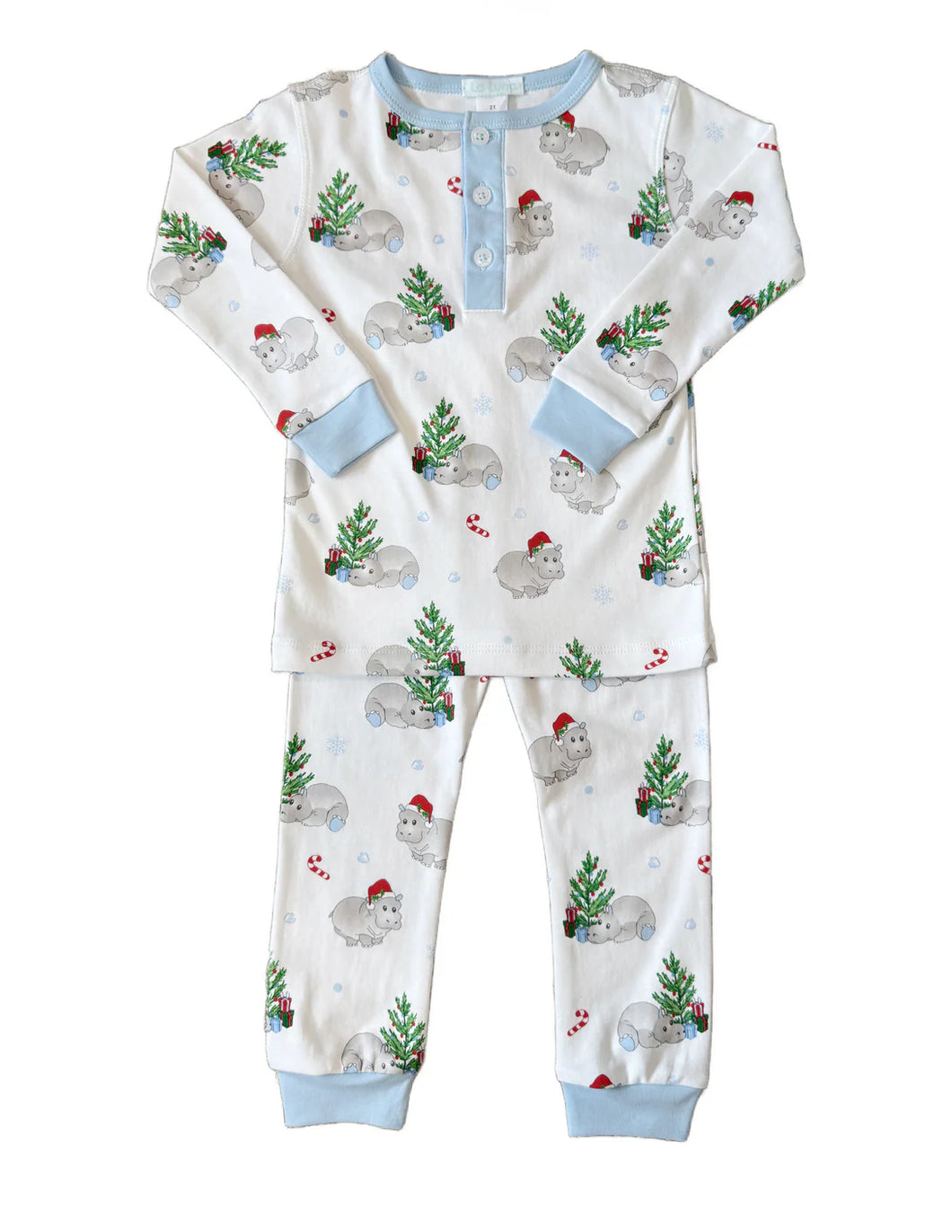 Blue Hippo Christmas Pajamas