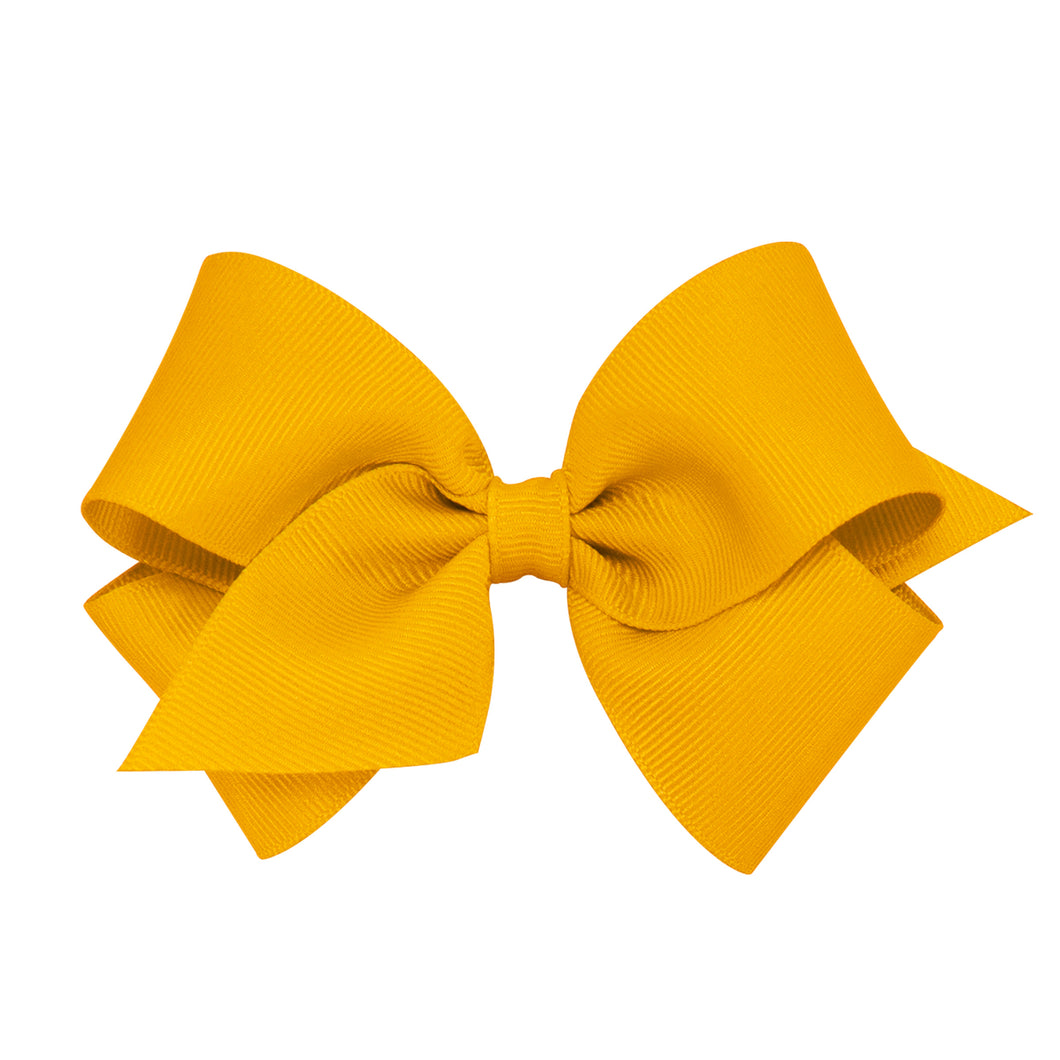 Small Grosgrain Bow in Soft Gold (Mustard Yellow