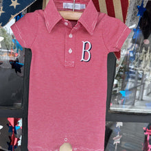 Load image into Gallery viewer, Polo Romper - Red &amp; White
