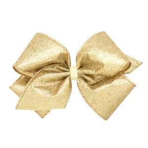 King Glitter Overlay Hair Bow - Assorted Colors