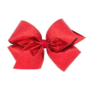 King Glitter Overlay Hair Bow - Assorted Colors