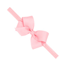 Load image into Gallery viewer, Mini Grosgrain Bow on Matching on Soft Elastic Baby Band
