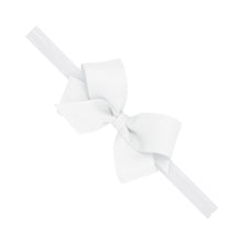 Load image into Gallery viewer, Mini Grosgrain Bow on Matching on Soft Elastic Baby Band
