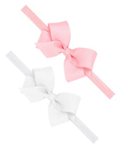 Load image into Gallery viewer, Mini Grosgrain Bow on Matching on Soft Elastic Baby Band
