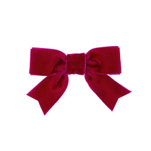 Load image into Gallery viewer, Mini Velvet Bow w/ Fancy Cut Tail
