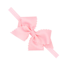 Load image into Gallery viewer, Extra-Small Grosgrain Scalloped Edge Girls Hair Bow on Elastic Band
