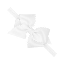 Load image into Gallery viewer, Extra-Small Grosgrain Scalloped Edge Girls Hair Bow on Elastic Band
