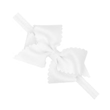 Load image into Gallery viewer, Extra-Small Grosgrain Scalloped Edge Girls Hair Bow on Elastic Band
