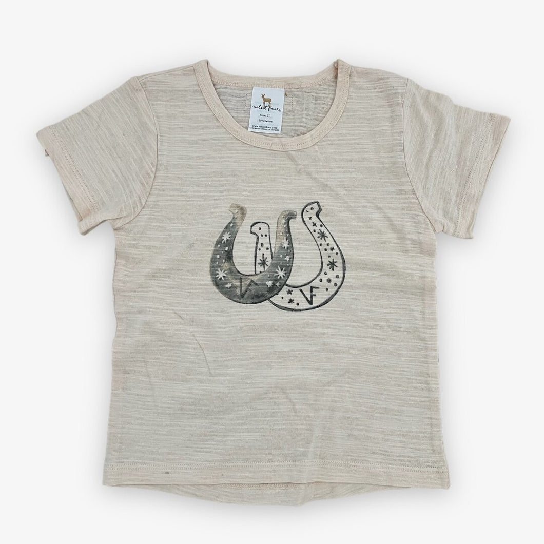 Grey T-Shirt with Double Horseshoe Print