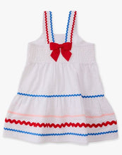 Load image into Gallery viewer, Americana White Ric Rac Swing Dress
