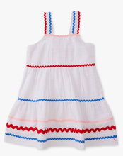 Load image into Gallery viewer, Americana White Ric Rac Swing Dress
