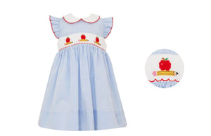 Apples and Pencils Smocked Dress - Size 18 months only