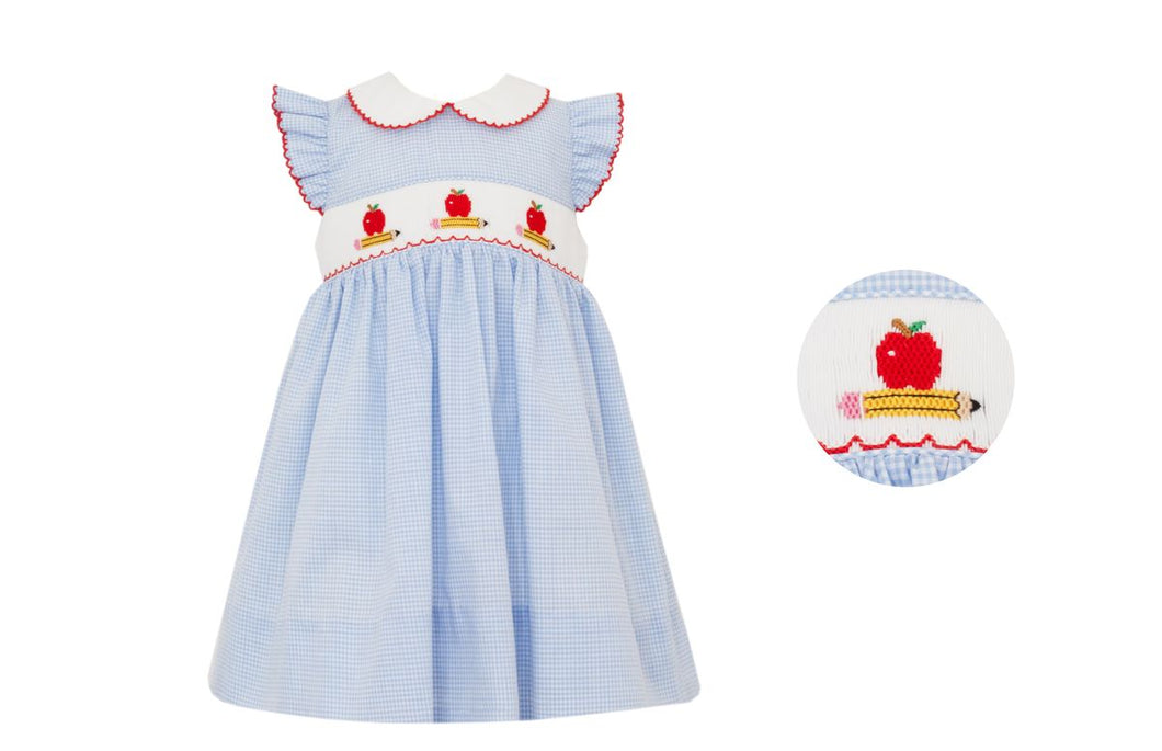 Apples and Pencils Smocked Dress - Size 18 months only