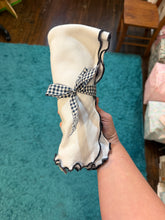 Load image into Gallery viewer, Lettuce Edge Baby Blanket - Light Blue with Navy Trim

