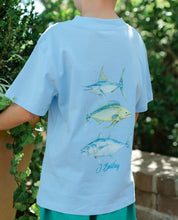 Load image into Gallery viewer, S/S Logo Tee - Fish Trio on Bayberry
