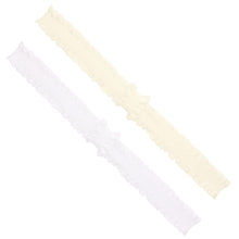 Load image into Gallery viewer, Add-A-Bow Stretch Ruffle Edge Girls Baby Bands - Two Pack

