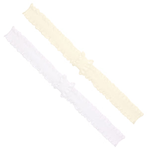 Add-A-Bow Stretch Ruffle Edge Girls Baby Bands - Two Pack