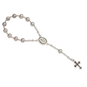 Baby Rosary - Sterling Silver Grey