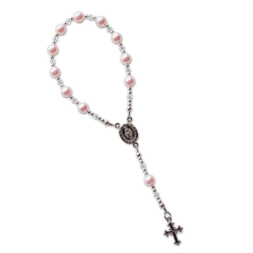 Sterling Silver Pink Baby Rosary