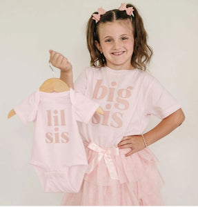 "Big Sis" Printed Pink T-Shirt