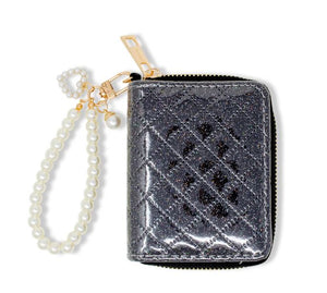 Black Sparkle Quilted Wallet
