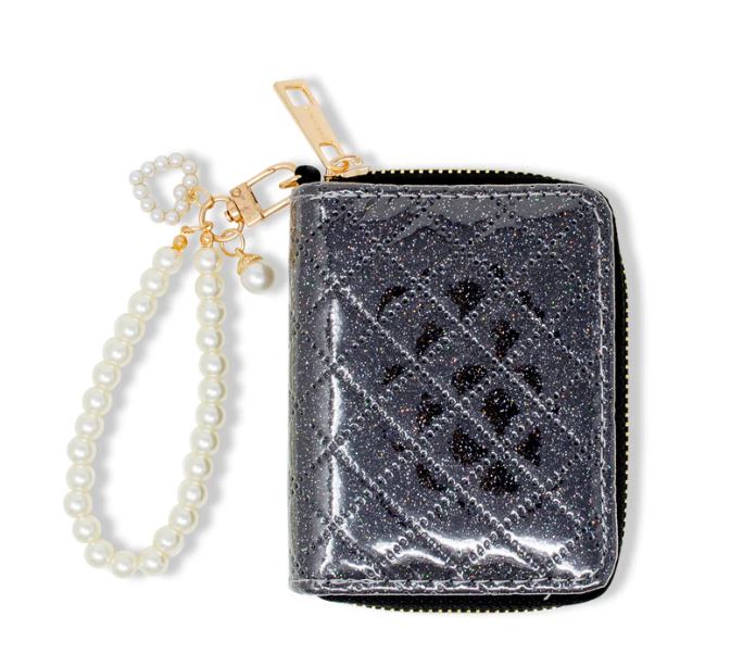 Black Sparkle Quilted Wallet