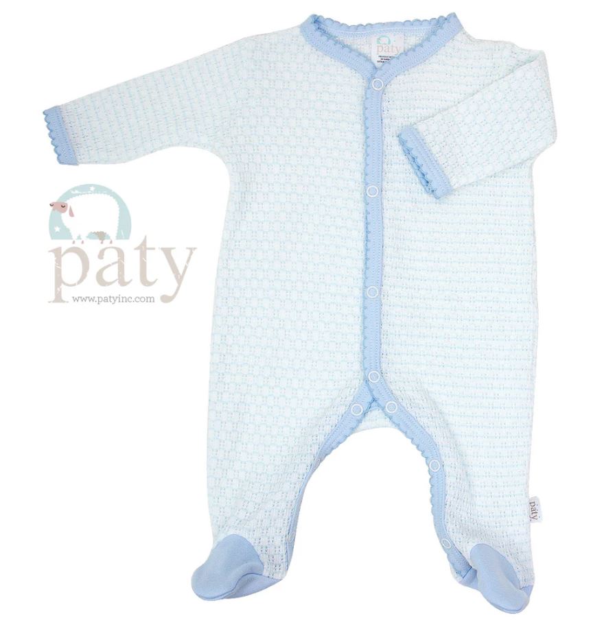 Paty, Inc. - Blue Pinstripe Footie