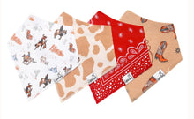 Load image into Gallery viewer, Bandana Bib 4 pack Set - Western
