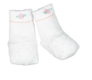 Paty, Inc. Booties -  White w/Pink Rosettes