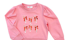 Load image into Gallery viewer, Candy Cane Sequin Shirt &amp; Metallic Red Skirt Set - Last one a 3T
