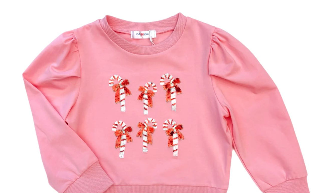 Candy Cane Sequin LS Shirt