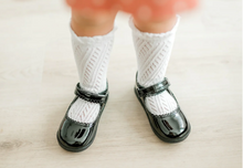 Load image into Gallery viewer, Cara Scalloped Mary Jane in PATENT BLACK
