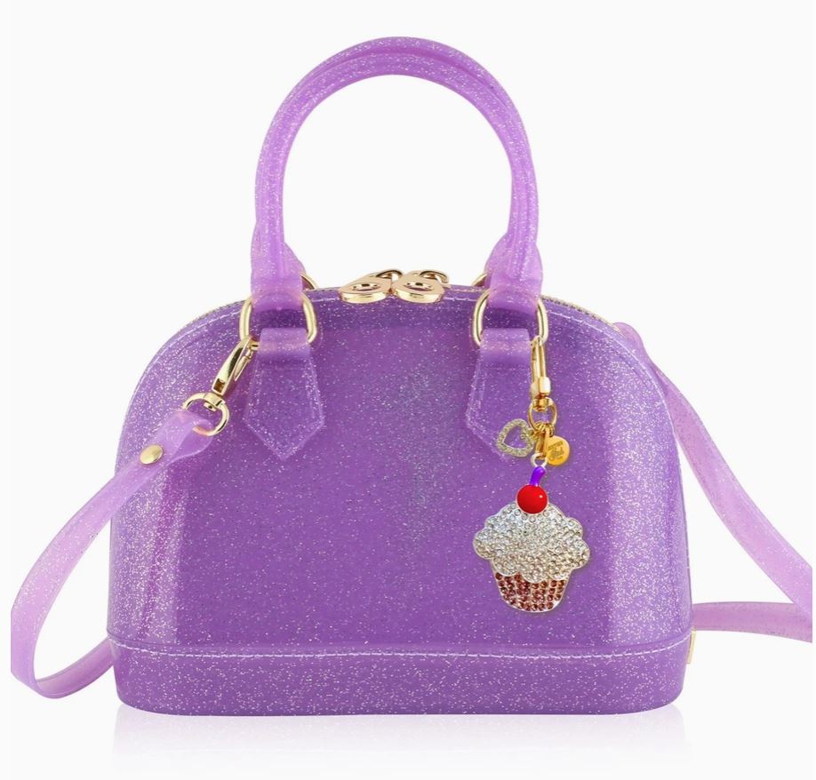 Cate Purple Sparkle Handbag - Cupcake Celebration