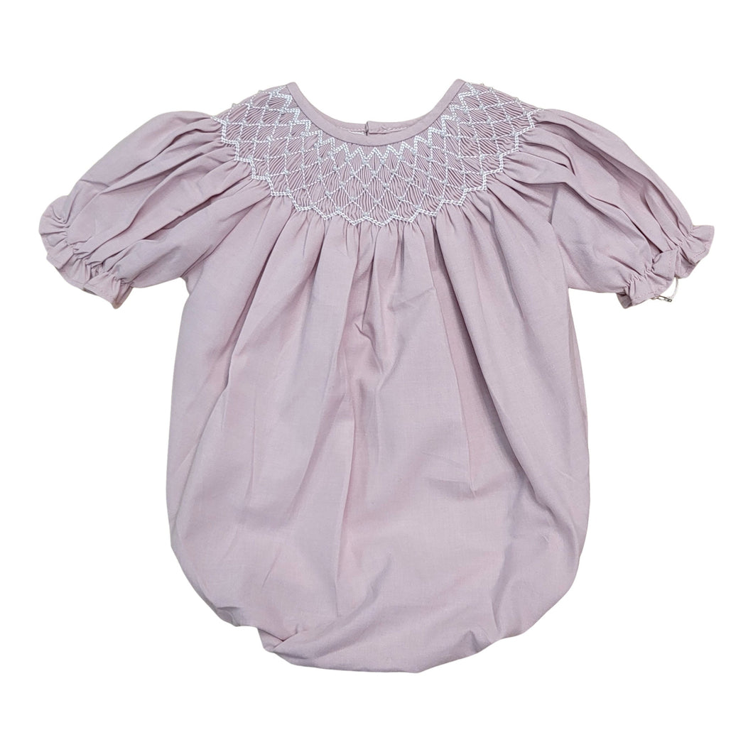 Catherine Dusty Pink Smocked Bubble