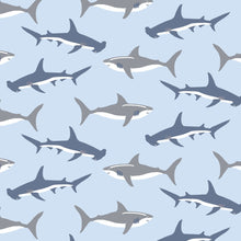 Load image into Gallery viewer, Parker Swimming Sharks Zipper Pajamas
