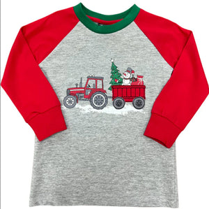 Christmas Tractor L/S Infant Boys T-Shirt