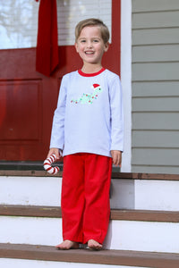 Christmas Dinosaur 2 pc Pants Set -Size 6 & 12M only
