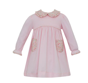 Pink Knit Dress w/ Liberty Floral Trim