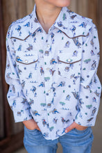 Load image into Gallery viewer, Rodeo Print Pearl Snap L/S Shirt

