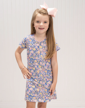 Load image into Gallery viewer, Navy &amp; Pink Watercolor Knit Dress
