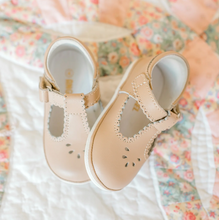 Load image into Gallery viewer, Dottie Scalloped T-Strap Mary Jane (Baby) - Latte
