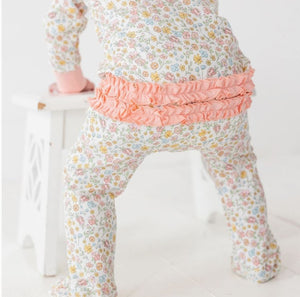 Enchanted Meadows Ruffle Zip Footie