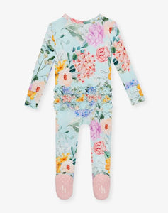 Erin Ruffled Zippered Footie