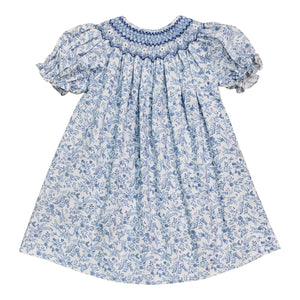 Bella Blue Flower Smocked Dress 3T & 4T only