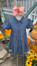 Load image into Gallery viewer, Denim Dress with Tiered Ruffles

